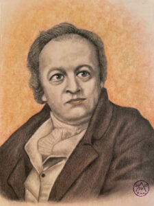 William Blake Portrait Art Drawing by author Bien 