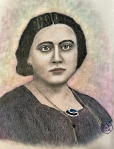 Madame Blavatsky Portrait Art Drawing by author Bien