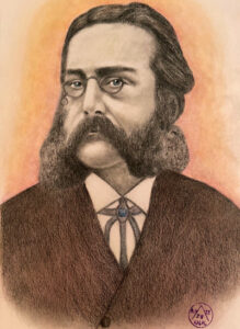 Henry Steel Olcott Portrait Art Drawing by author Bien 