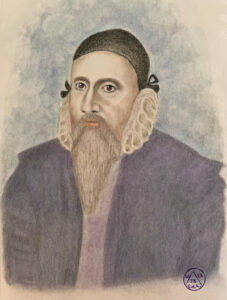 John Dee Portrait Art Drawing by author Bien