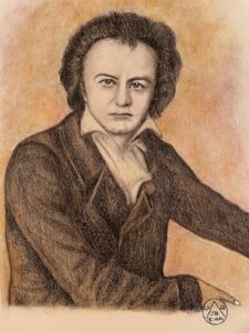 Ludwig van Beethoven Portrait by author Bien